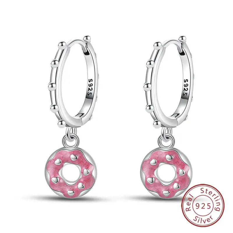 925 Sterling Silver Lotus Zircon Drop Earrings Women Wedding Classic Jewelry