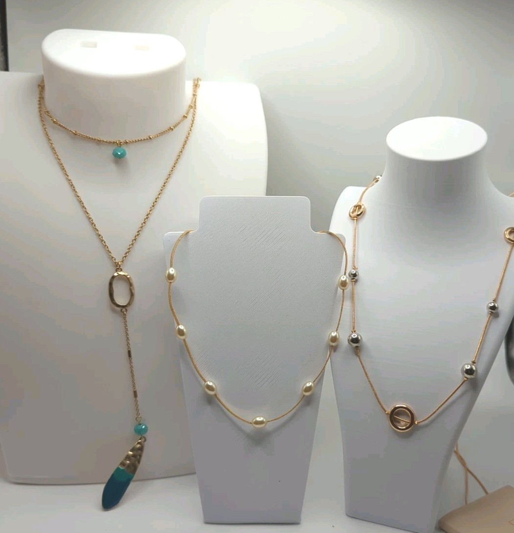 Fashion Jewelry Necklace Bundle Lot Of 3 Gold Tone NWT All Occasions Styles