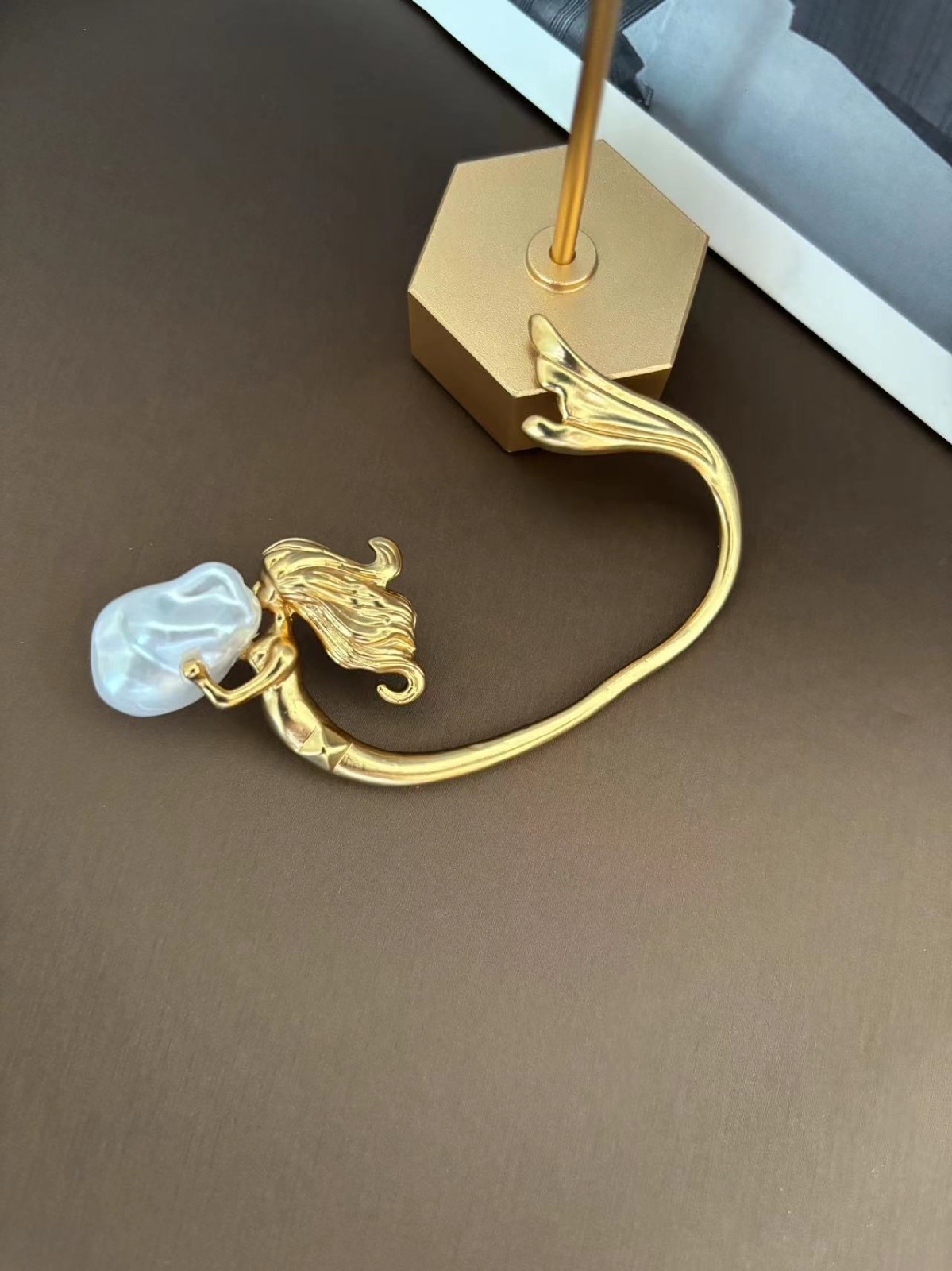 AUTHENTIC Super High Quality Schiaparelli Baroque Pearl Gold Mermaid Earrings