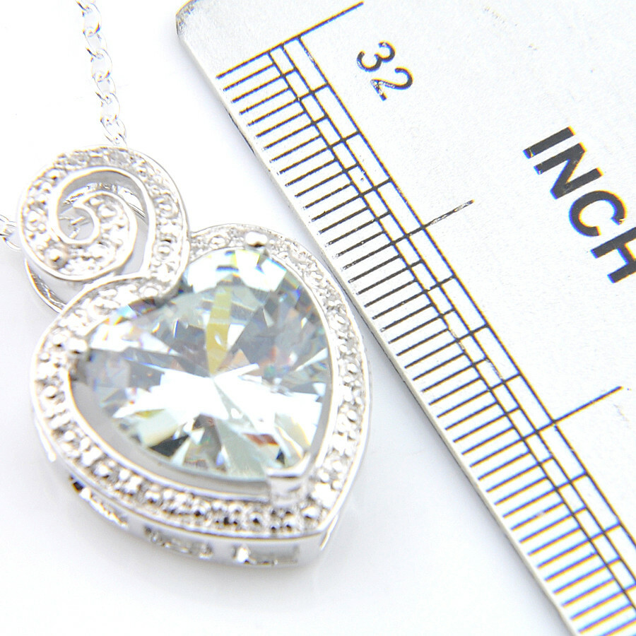 20.5 Cts Wedding Jewelry Natural White Fire Topaz Gems Silver Necklace Pendants