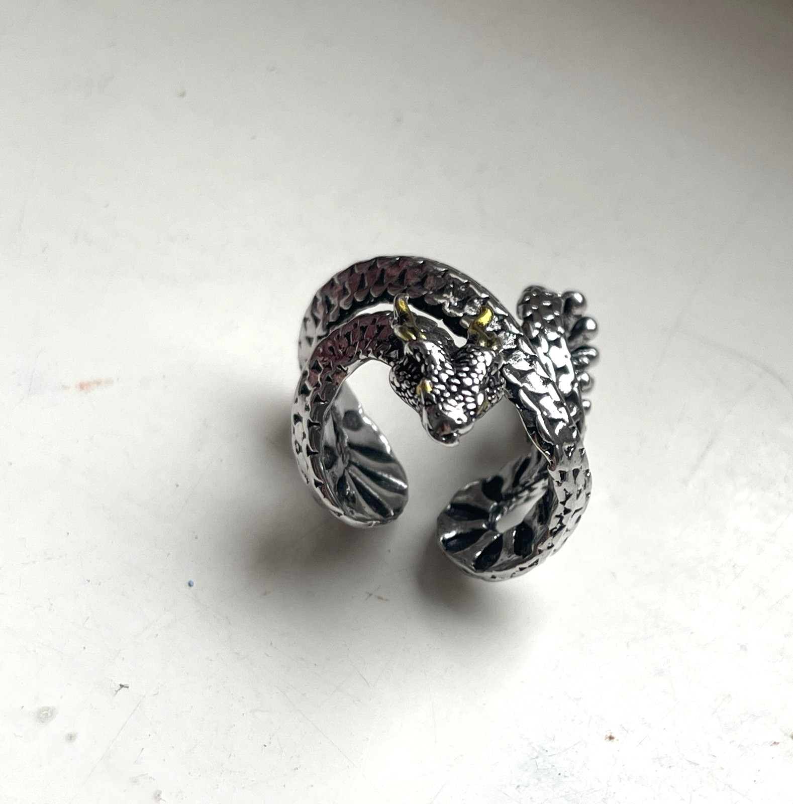 Elegant 925 Sterling Silver Charm Fashion King Cobra Snake Ring One Size Fit All