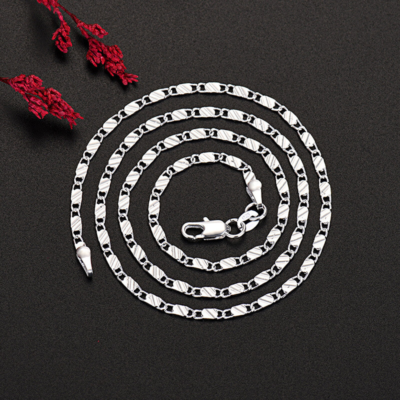 16″ – 30″ Mens Womens 925 Sterling Silver 2mm Wide Link Chain Necklace #N258