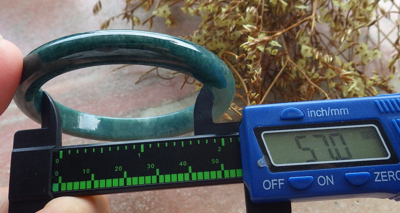 Certified Green Burma Natural A JADE Jadeite Bangle Bracelet 57mm 手镯 608689 AS
