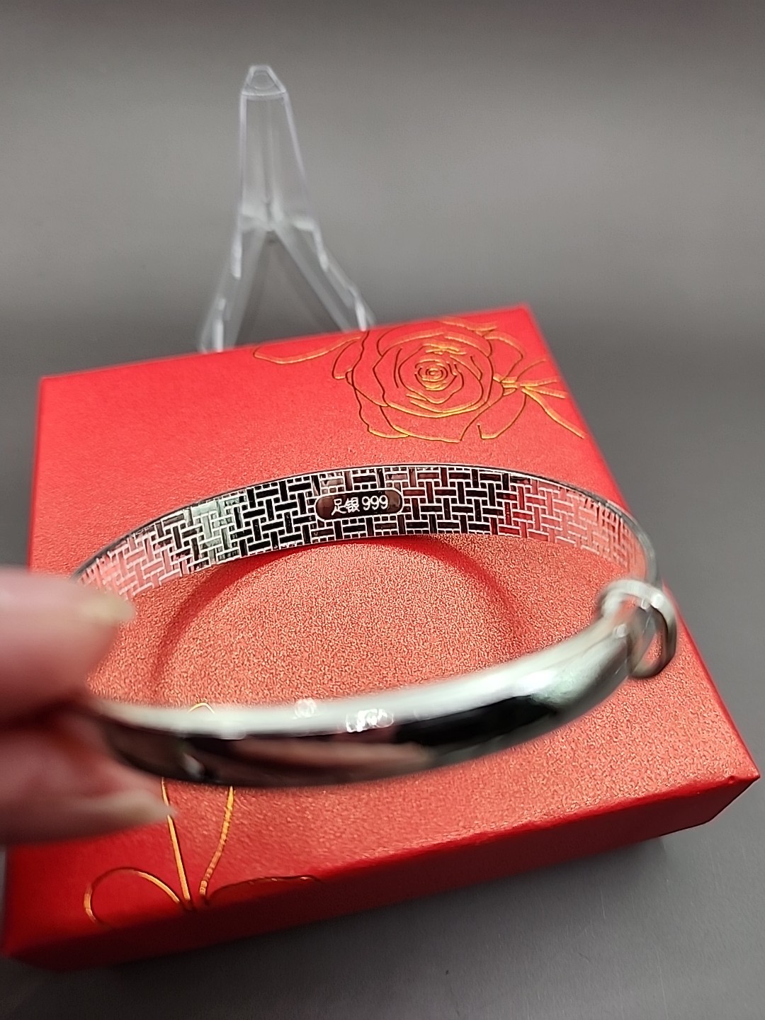 925 Silver Plated Adjustable Bangle Bracelet Women Fashion Jewelry