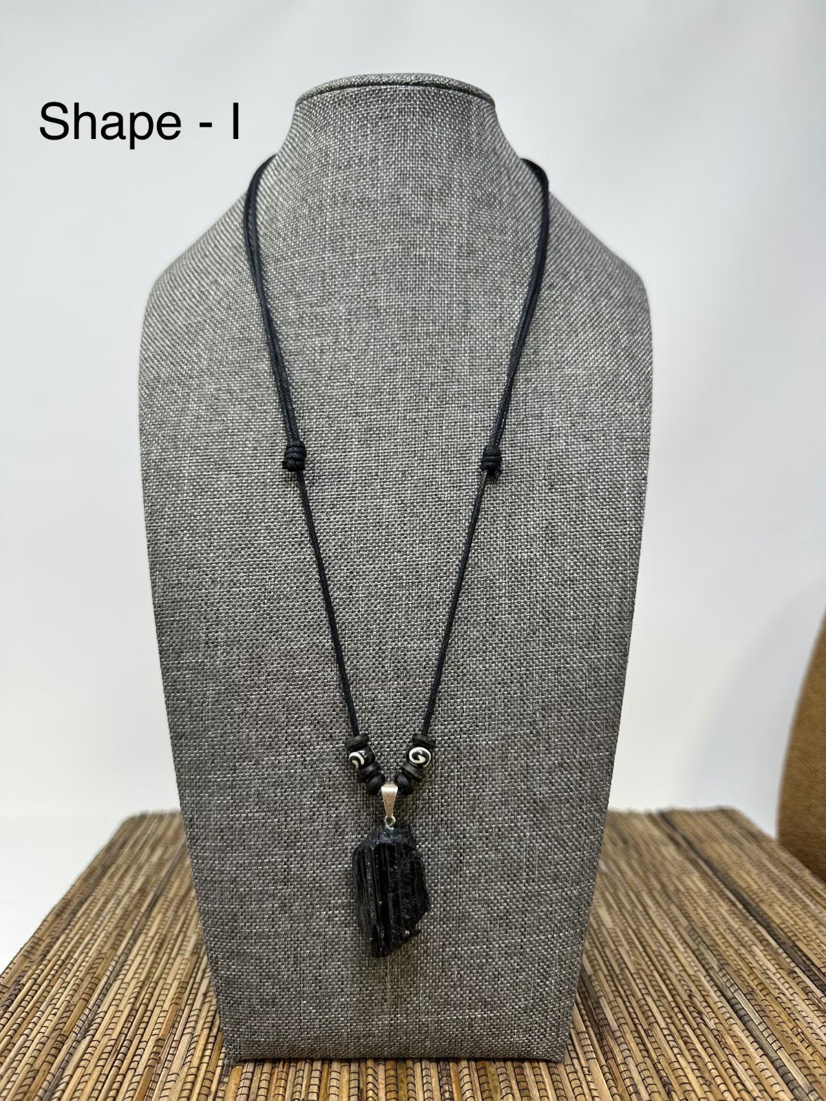 Black Tourmaline Pendant Natural Crystal Necklace Reiki Energy Healing Jewelry