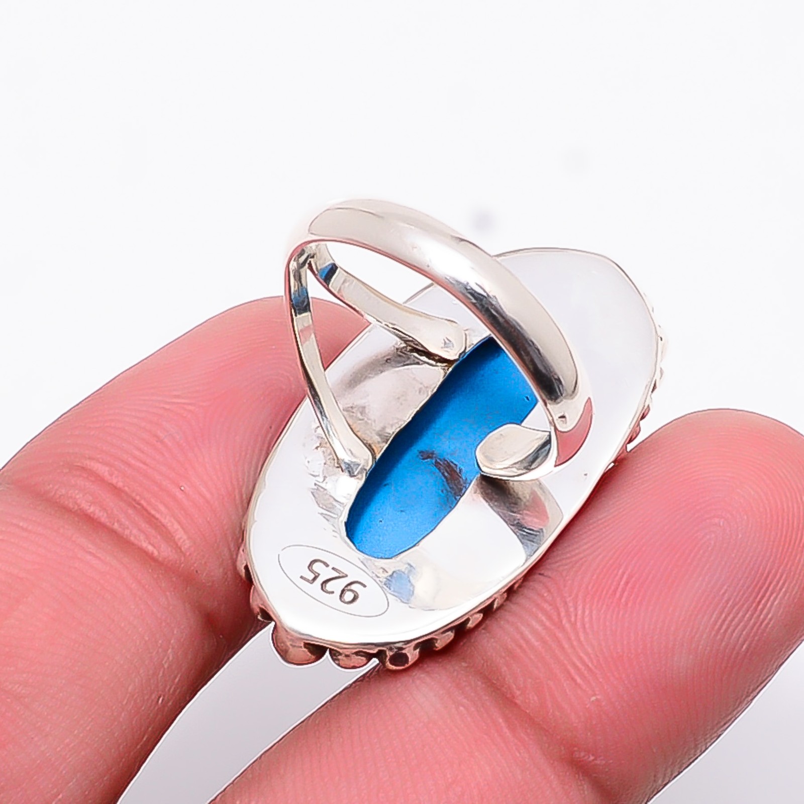 Sleeping Beauty Turquoise Gemstone 925 Sterling Silver Ring S.7.5 R12482
