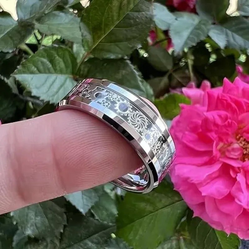 Steampunk Style Ring Stainless Steel Gear Wheel Tension Band Rock Men Jewelry