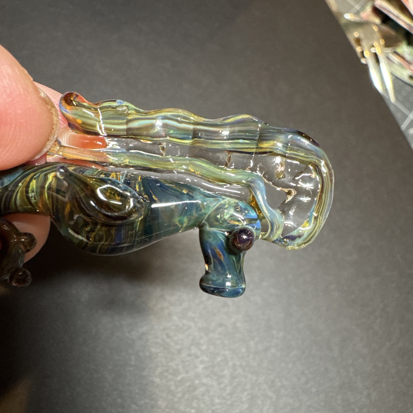 Lampwork Murano Art Glass Sea Horse Pendant, set of 3 brand new. Artisan made