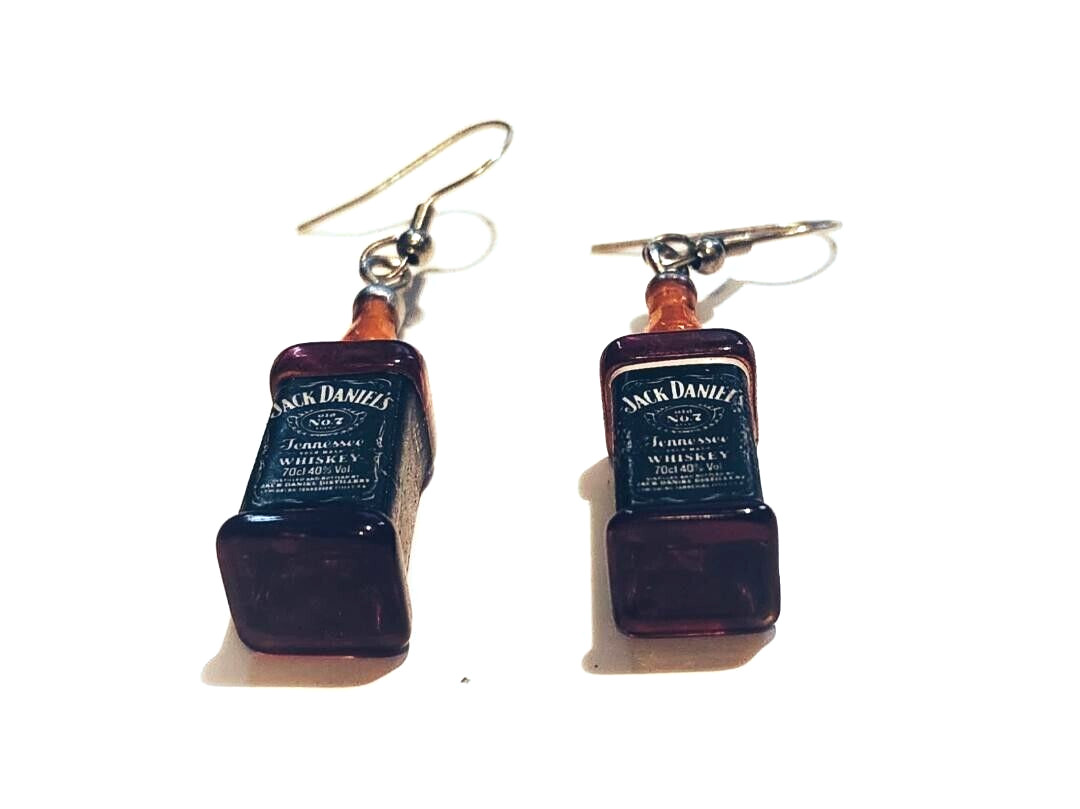 Whiskey Earrings, Whiskey Bottle Earrings, Novelty Jewelry, Liquor Bottle