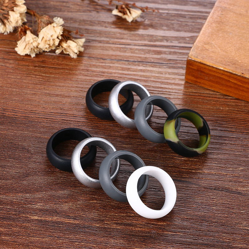 3-10 Pack Silicone Wedding Engagement Ring for Men Women Rubber Band Gym Sports