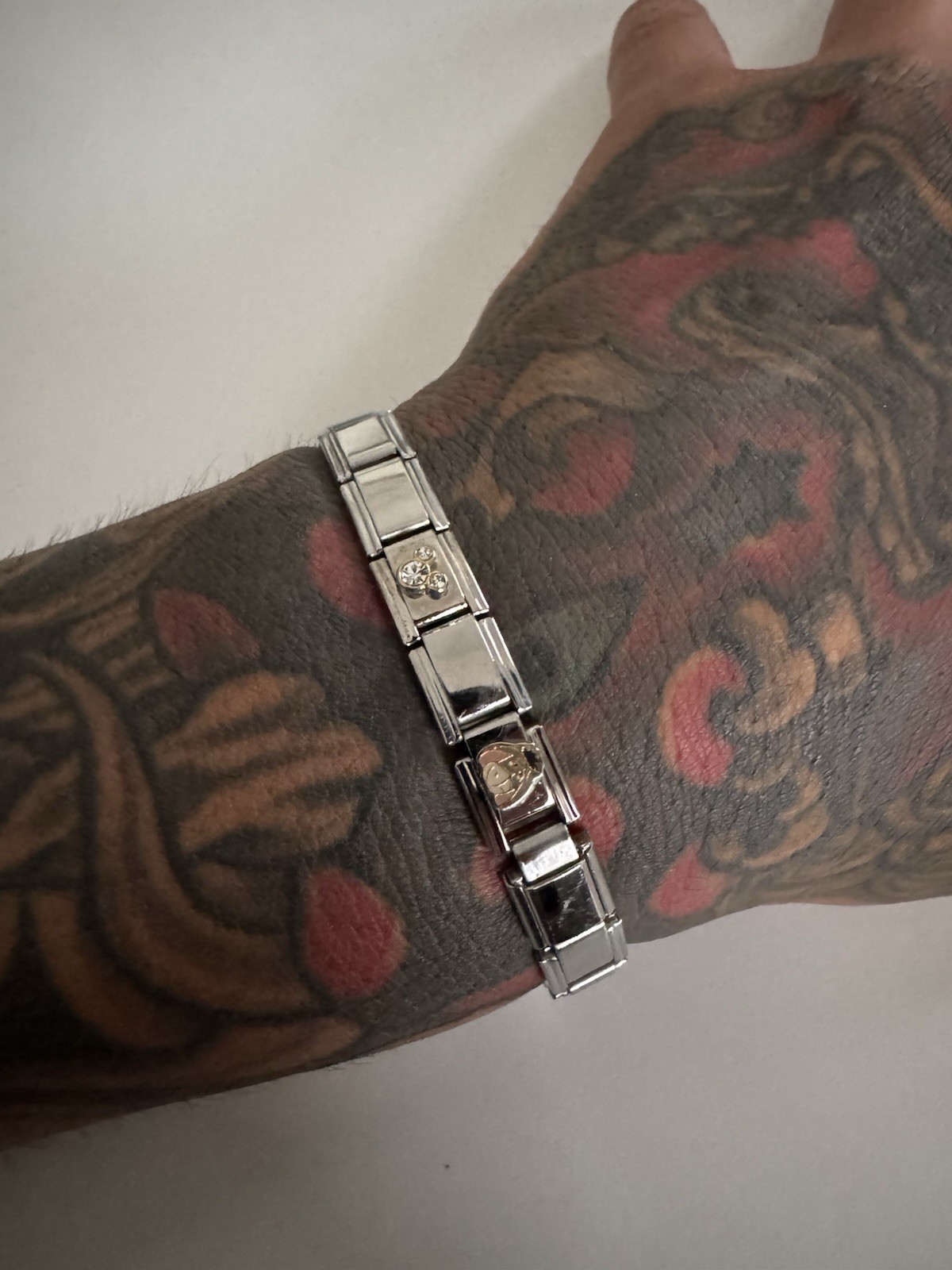 Vintage Disney x Zoppini Italian Charm Bracelet Stainless Steel Mickey Mouse