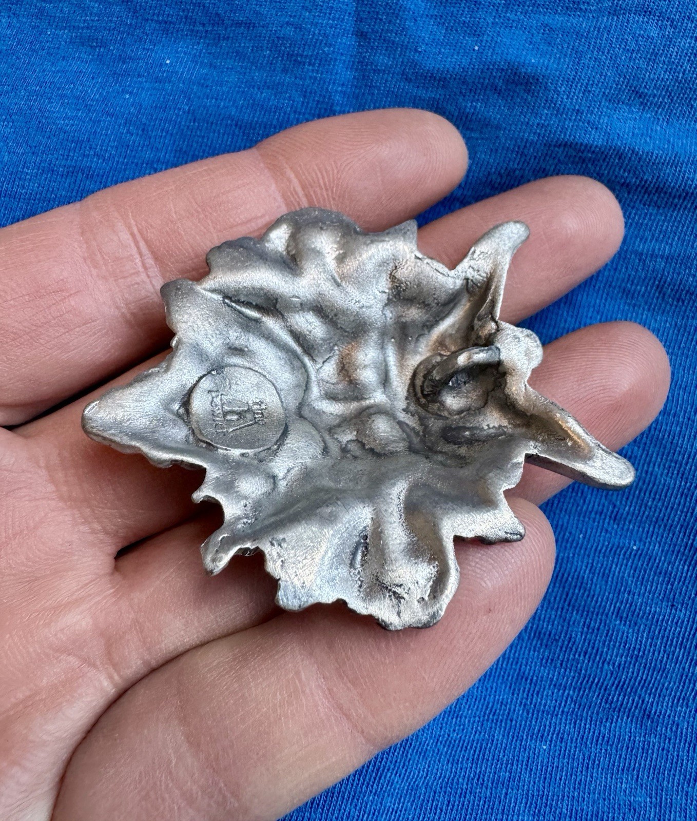 Vintage cast pewter French Viking/Satyr/Devil man’s head pendant
