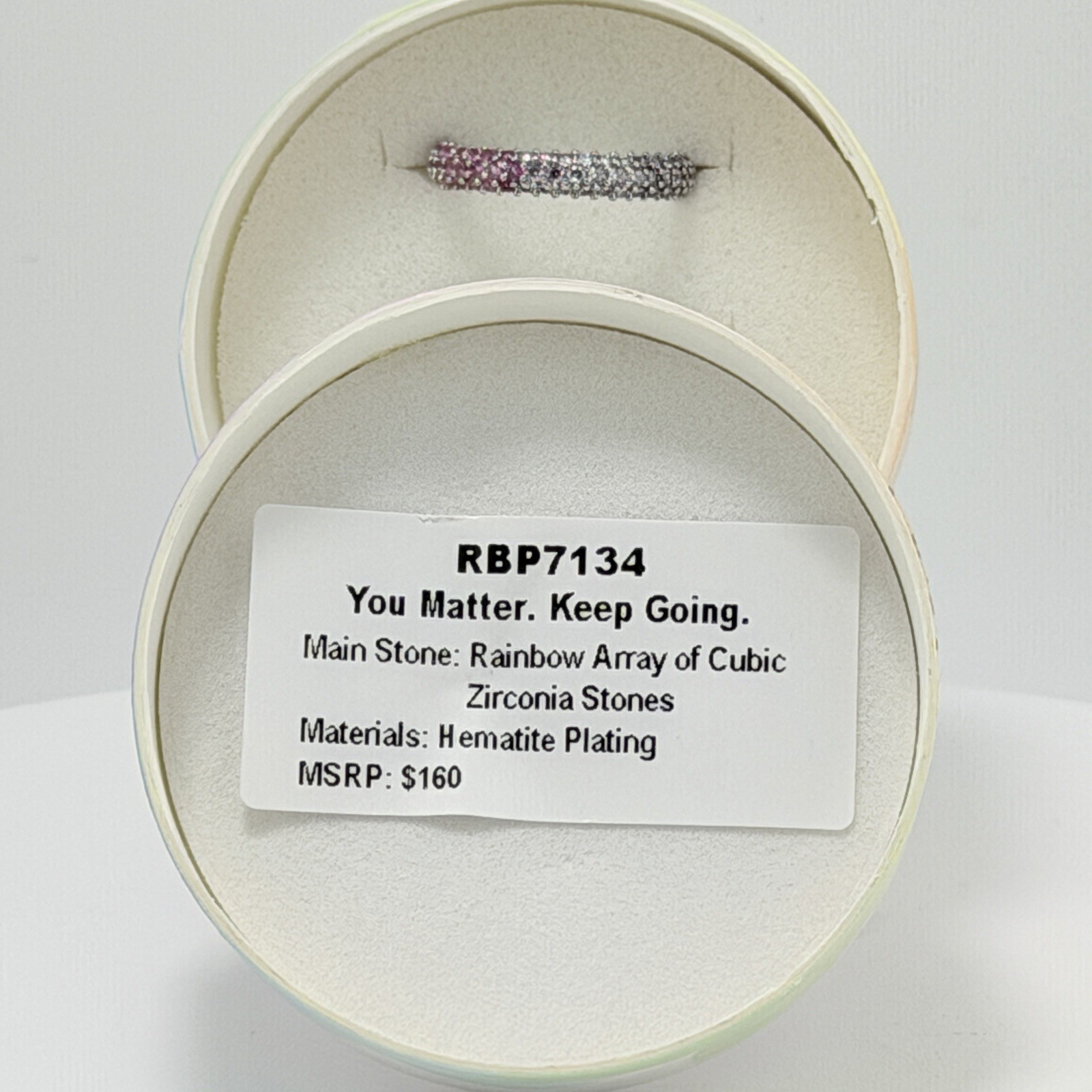 Bomb Party MHA Mental Health Awareness Sz 8 “You Matter. Keep Going.” Hematite