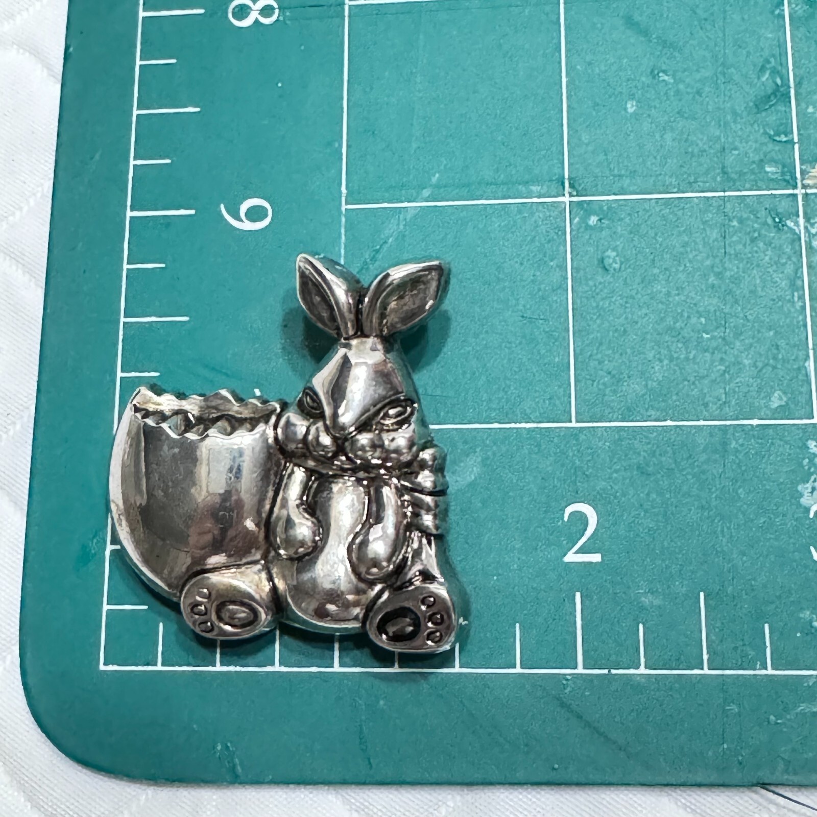 Best Silver Plated Rabbit Bunny Easter Egg Pin Brooch Pendant Slider