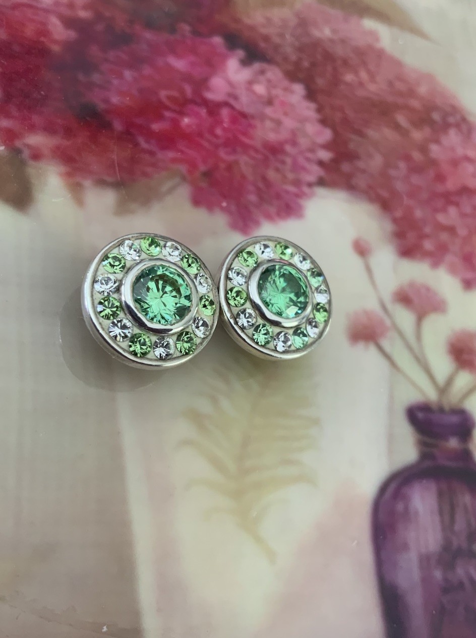 Kameleon Sterling bright Green & White Crystals (2available) Pendant Not Include