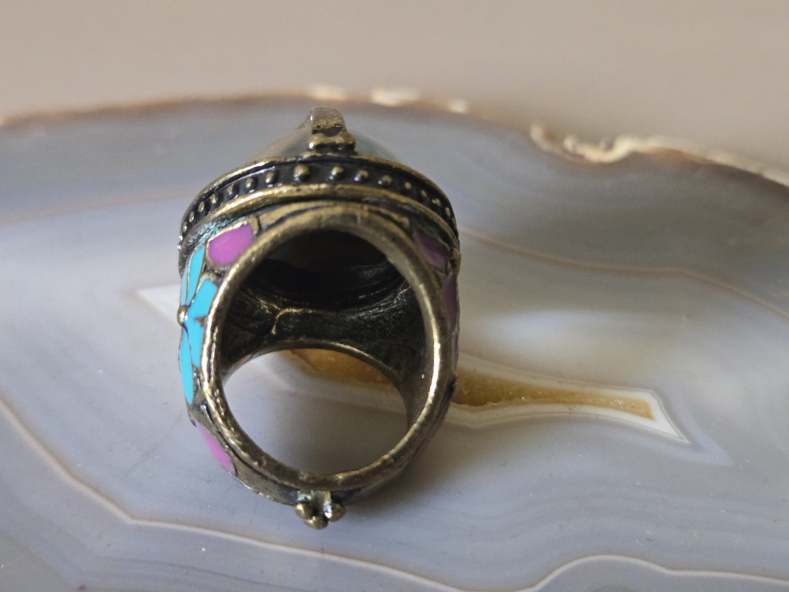 Rare New Lucky Brand Lucky You Vintage 1990s Peace Sign Mood Ring Size 5.5