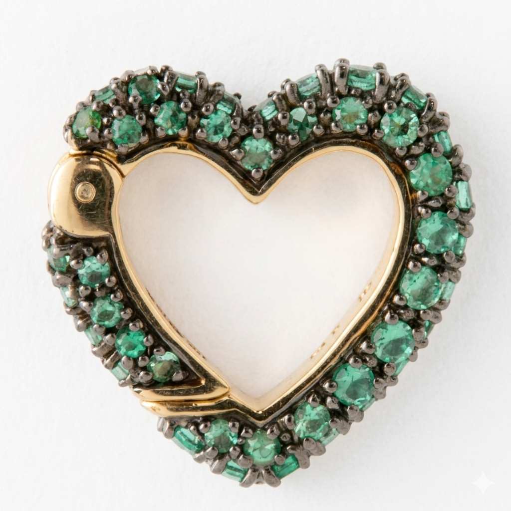 Heart Shape Charm Lock Pendant With CZ Brass Metal Fashion Jewelry for gift
