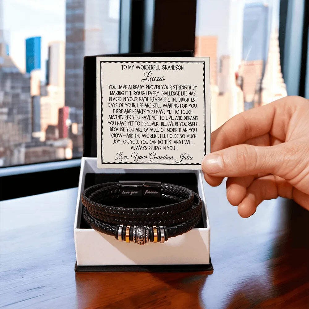 Grandson Gift Love You Forever Bracelet: You Have Already Proven Your Strength..