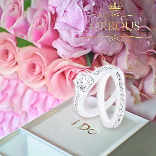 Orrous 18k White Gold Solitaire Ring & Engagement Band Ring Set (1.45 carats)