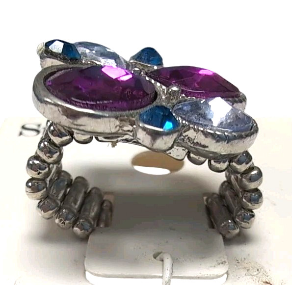 Style & Co Cluster Ring Faux Gemstones One Size Fits All Elastic Band Jewelry