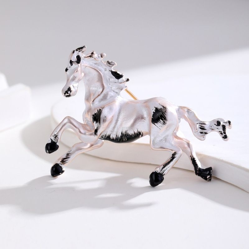 Horse Zodiac Brooch Lapel Pin Unisex Suit Accessory