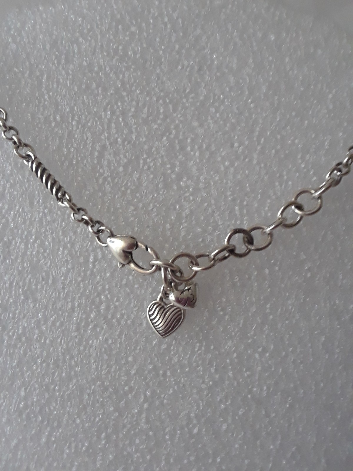 Silver Tone 2 Tone Reversible Heart Pendant Necklace Heart 18 in Chain