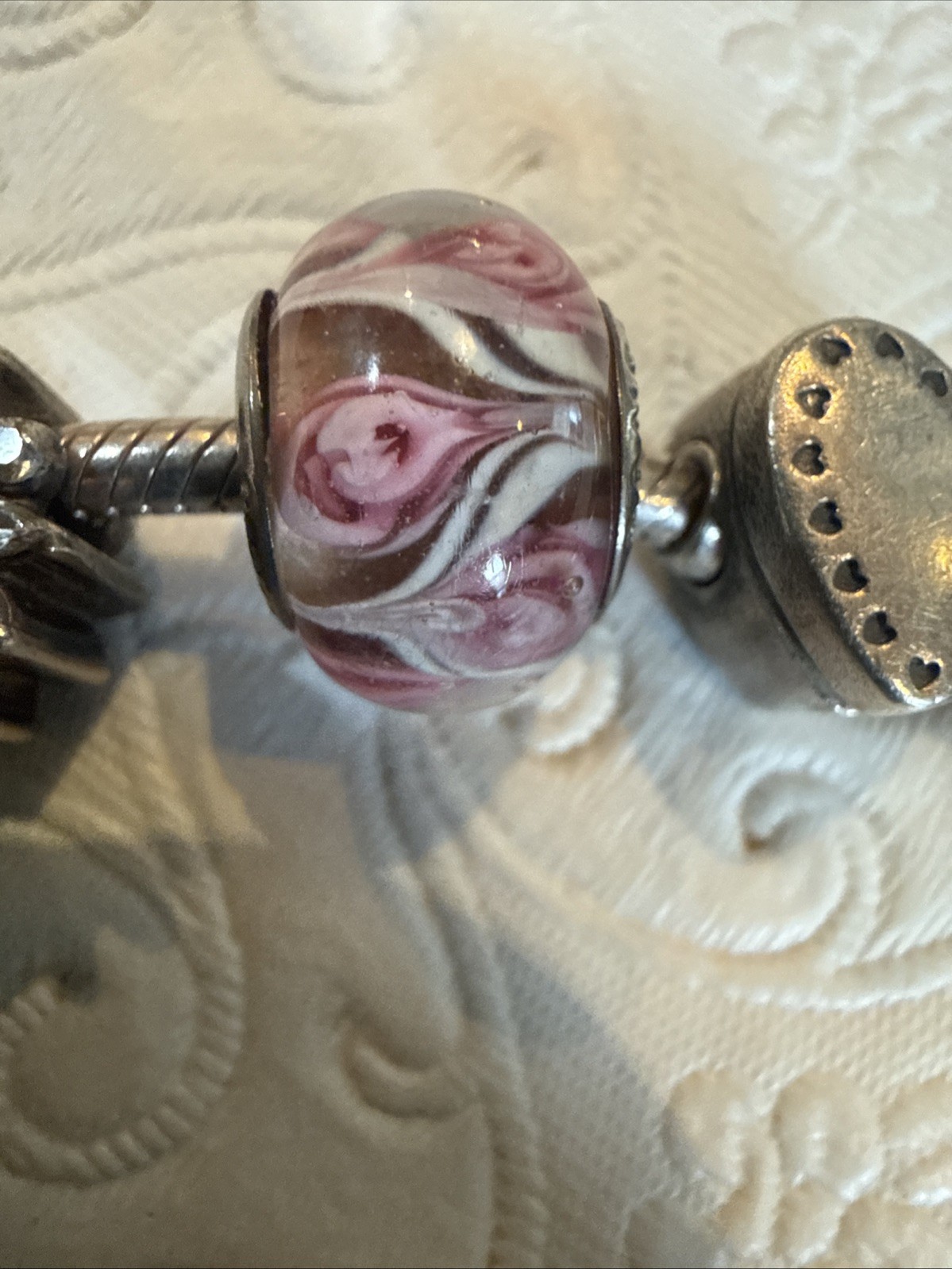 Authentic PANDORA Bracelet Lot of 10 w/ Rare 14K Gold Ring Box & Angel Wings