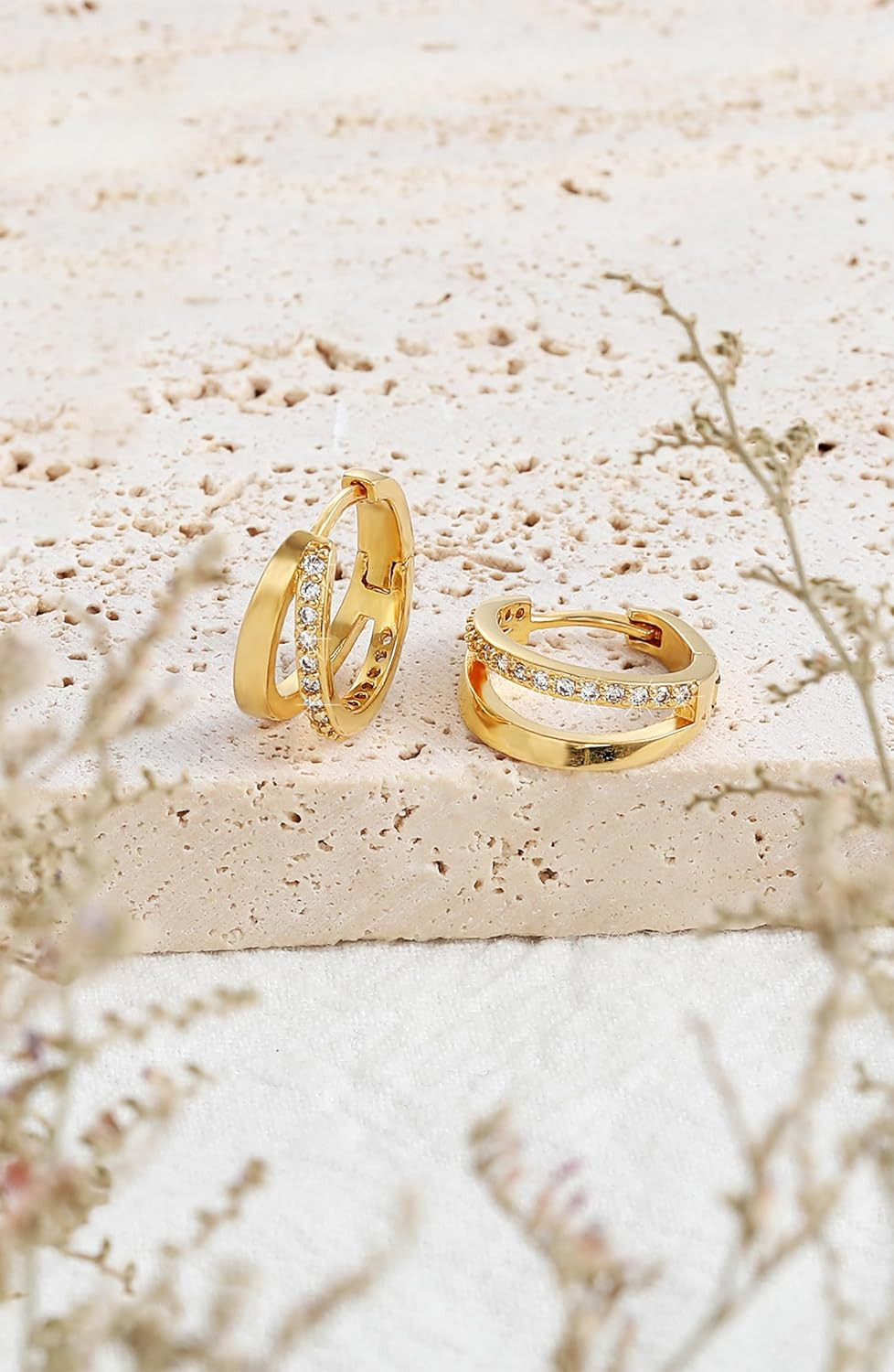 Dainty Small Hoop Earrings for Women -Trendy 14K Gold/Silver Plated Hypoallergen