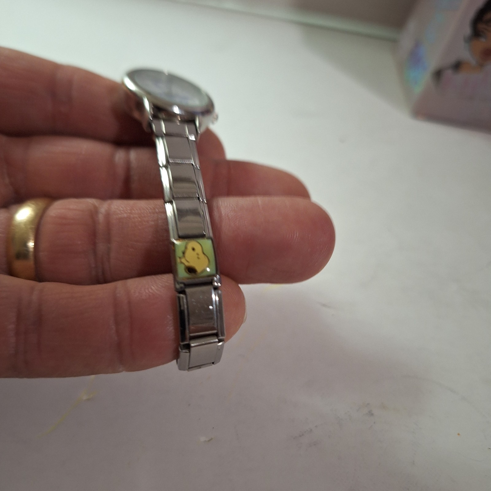 Snoopy Enamil Charms Casa D’Oro Watch Uberry Stainless Works New Battery Vintage