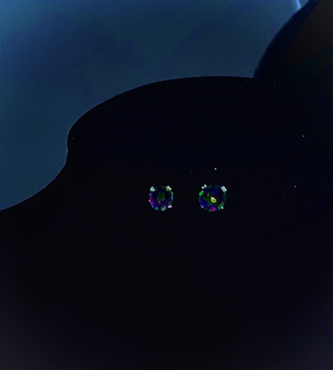 Round Multicolor mystic topaz earrings 14k Studs 6mm each round cut