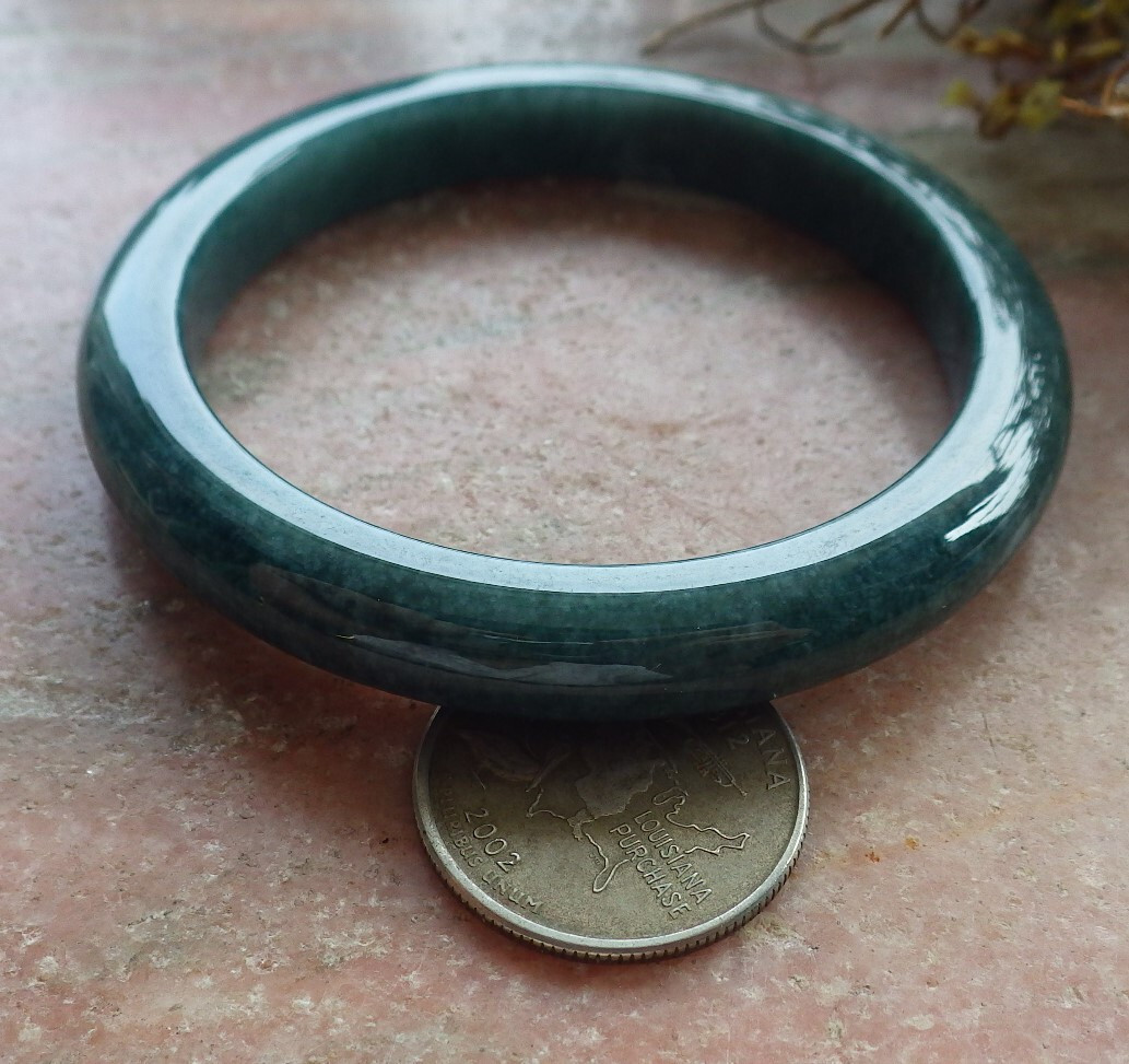 Certified Green Burma Natural A JADE Jadeite Bangle Bracelet 57mm 手镯 608689 AS