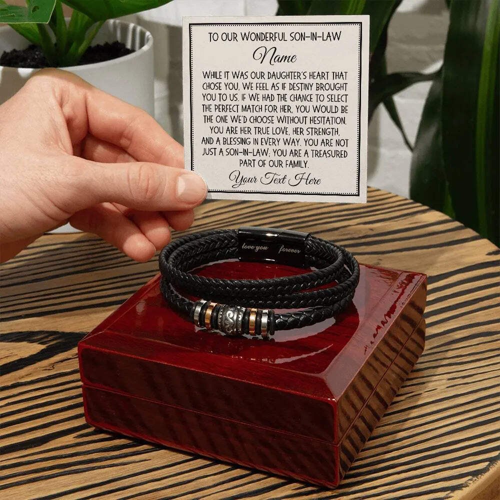Son-in-Law Gift, Love You Forever Bracelet: While It Was Our Daughter’s Heart