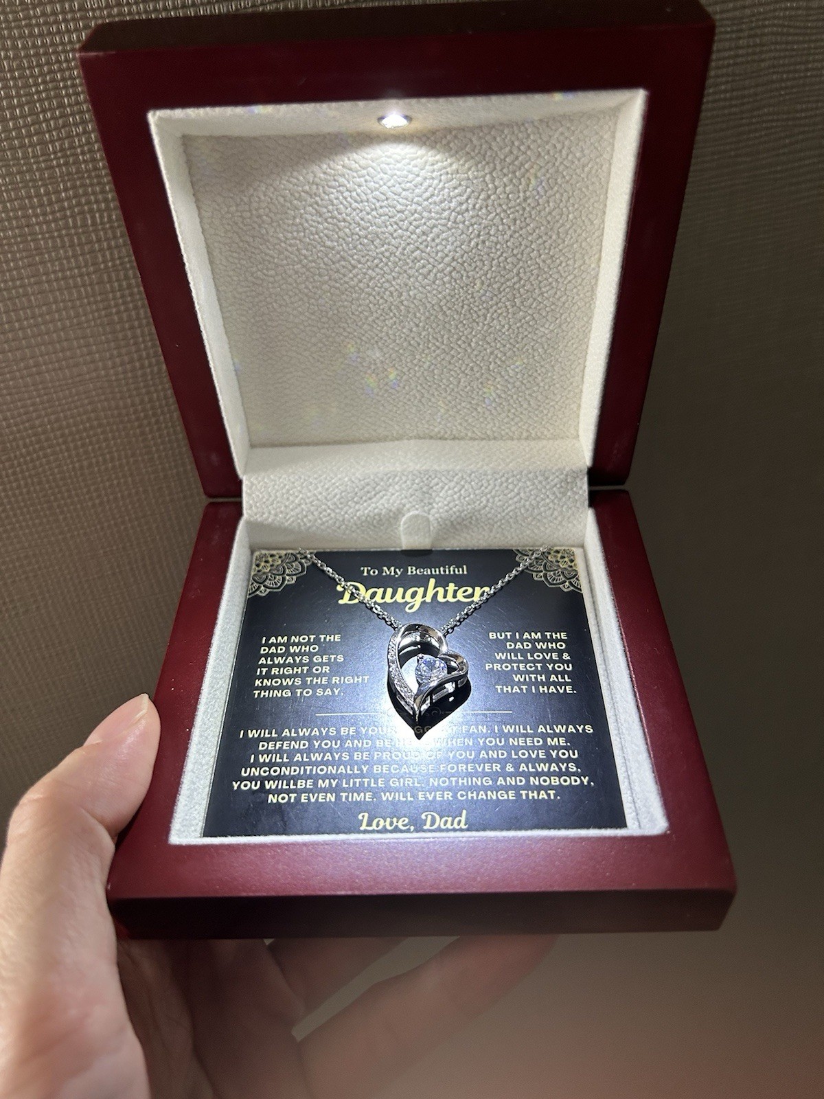 To My Daughter Birthday Graduation Heart Necklace Meaningful Gift From Dad