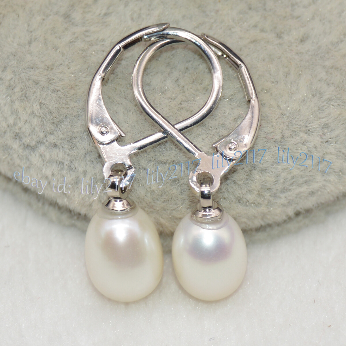 7-8mm Multicolor Natural Freshwater Pearl Drop Dangle Silver Leverback Earrings