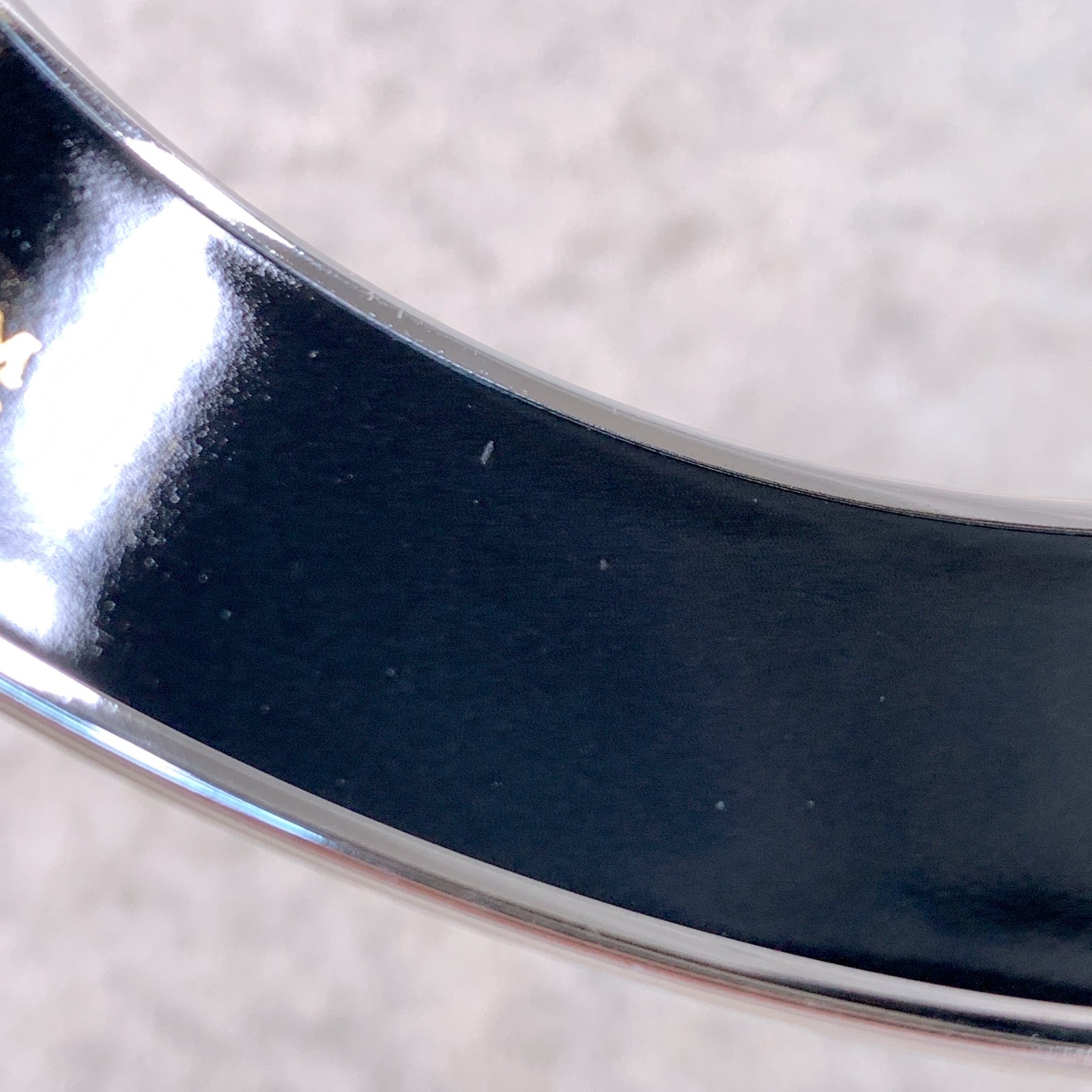Vintage Hermes Bangle Bracelet Enamel Blue Horse Silver Rim Size 65 with Box