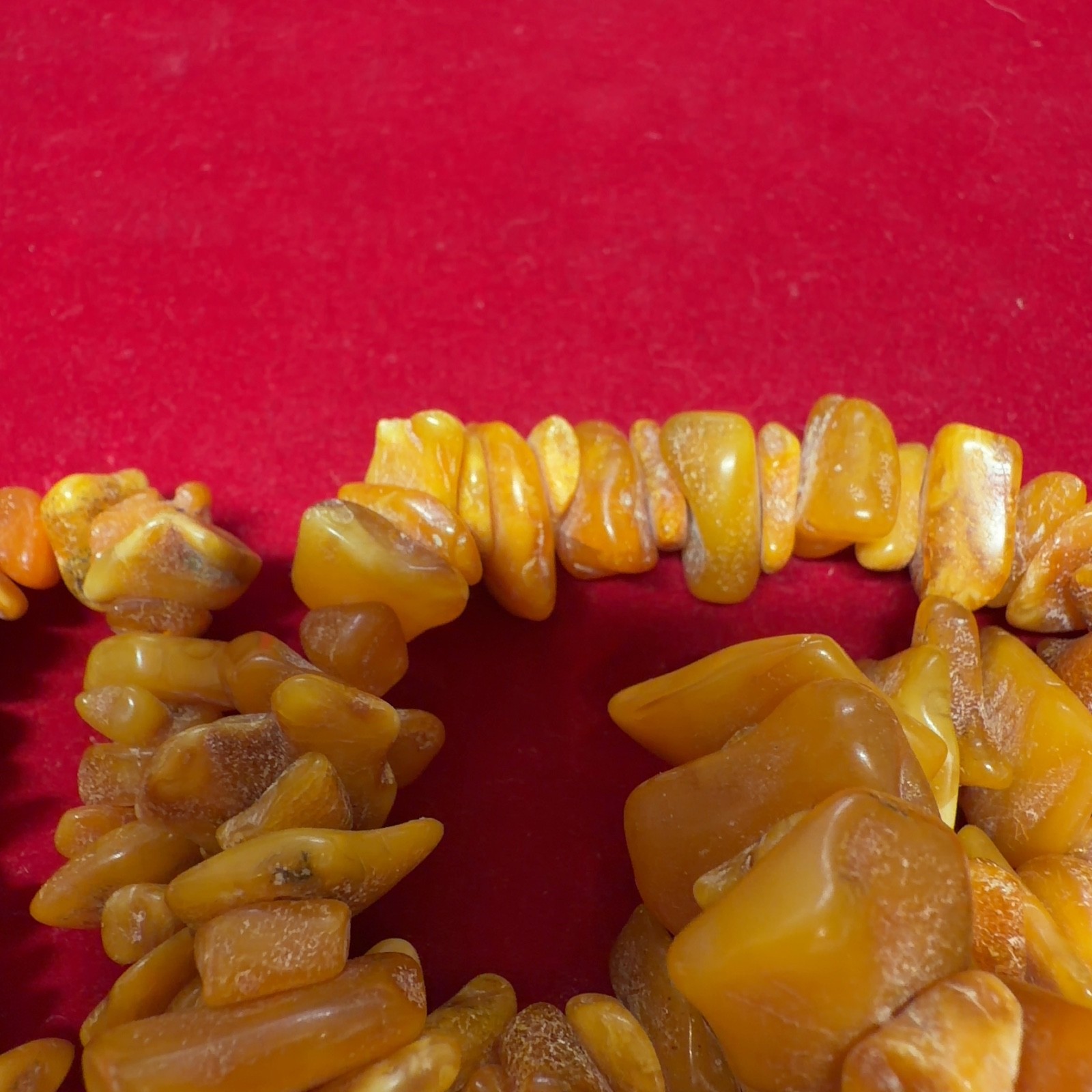 UNBRANDED Honey Amber Chip Necklace Baltic Style Tumbled Nuggets 25 inch