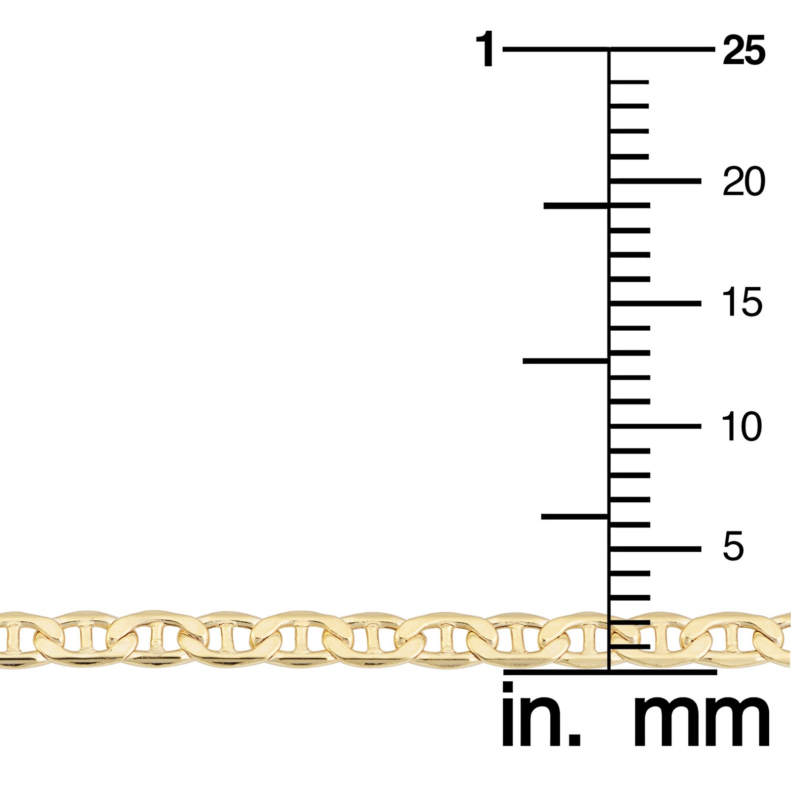 Kooljewelry Womens Elegant Link Chain – 10K Gold Mariner Link Anklet 10 in