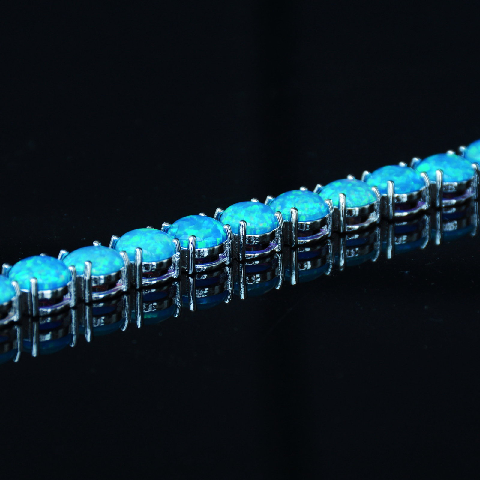 Blue Opal Tennis Bracelet, October Birthstone, Opal Jewelry, Opal Bracelet