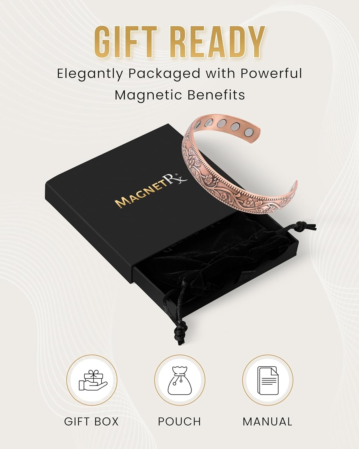 MagnetRX® Women’s Copper Bracelet Effective 99.9% Pure Copper Magnetic Bracelets