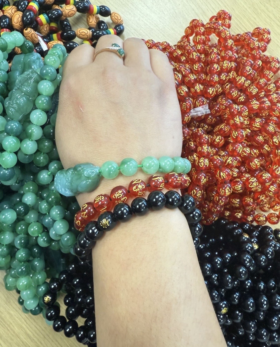 Various beaded bracelets
