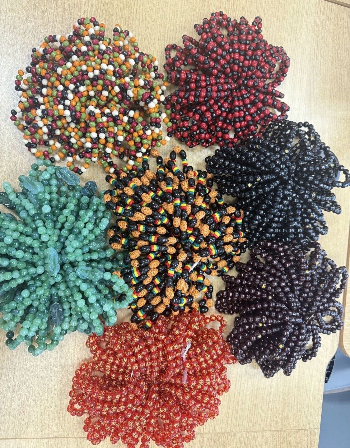 Various beaded bracelets