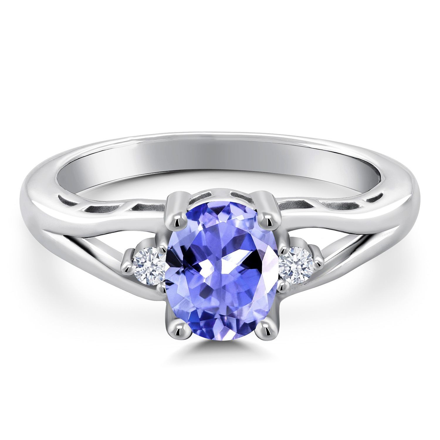 925 Sterling Silver Gemstone Birthstone 3-Stone Engagement Ring for Women |