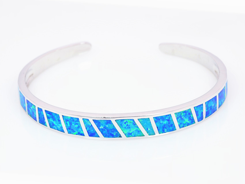 Kivony Fashion Fine Blue Fire Opal Bangles 925 Sterling Sliver Jewelry For Women