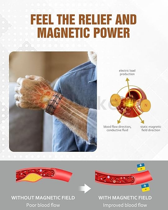 100% Pure Copper Magnetic Bracelet for Men Magnets Adjustable with Sizing Tool