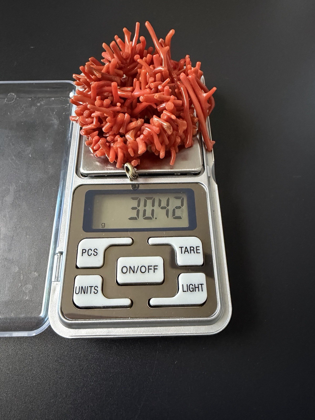Vintage Natural Mediterranean Coral Branch Strand 18” around 30g.