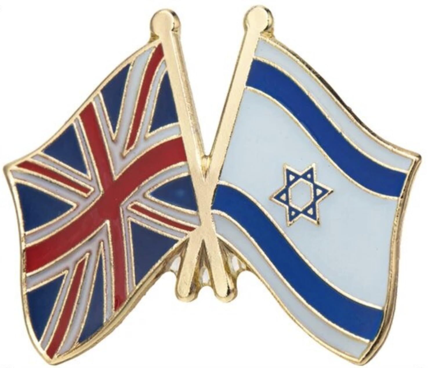 UK United Kingdom British Britain England Israel Israeli National Flag Love Pin