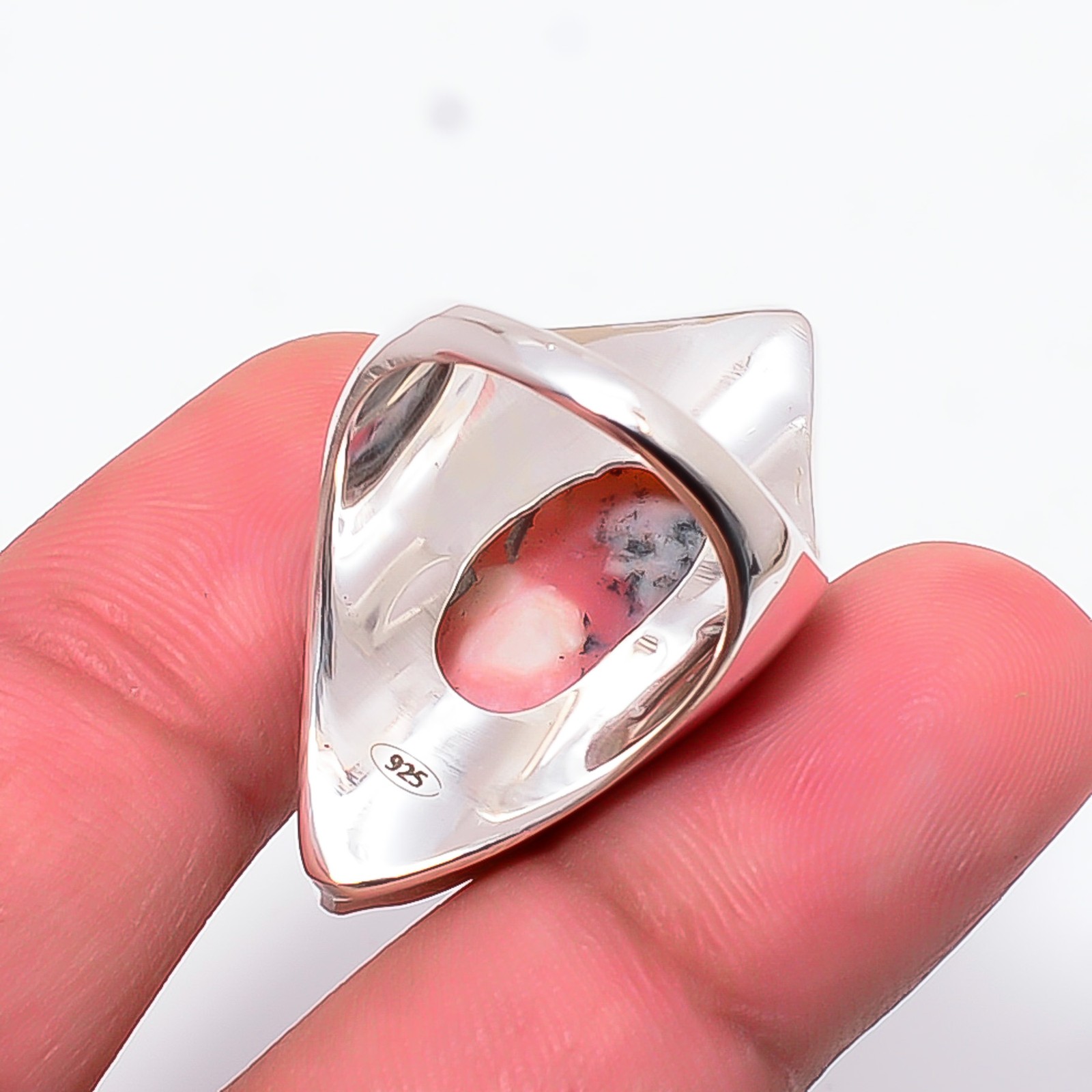 Pink Opal – Peru Designer Handmade 925 Sterling Silver Ring S.7.5 R126316