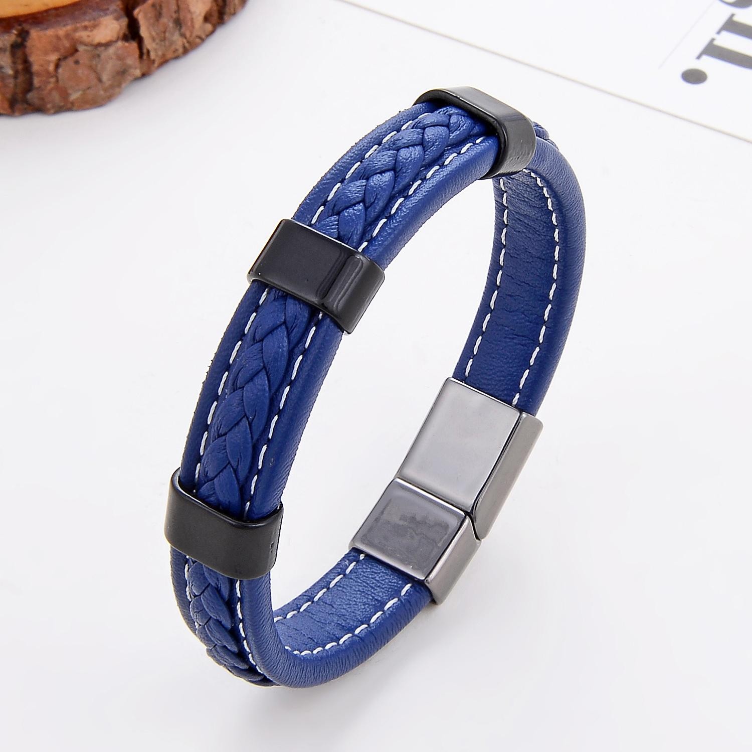 Classic Braided Leather Bracelet for Women & Men – Zinc Alloy Clasp Jewelry