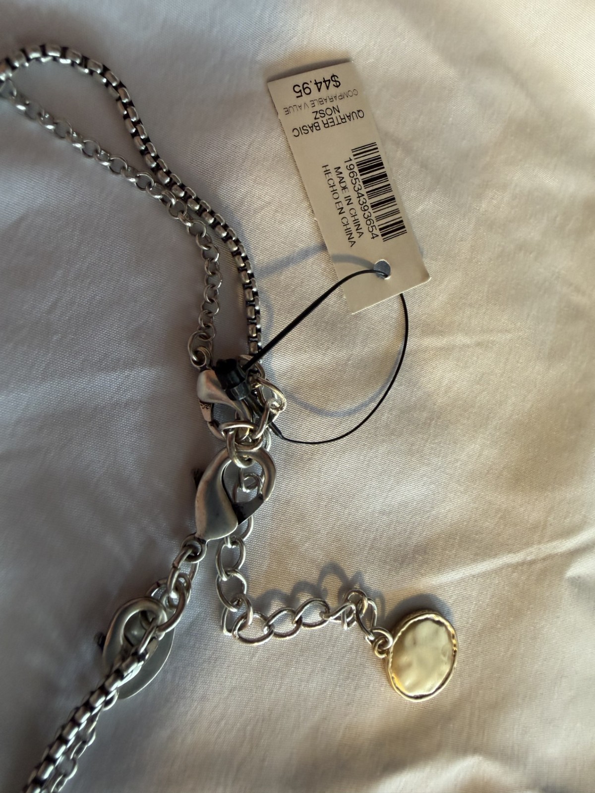 New Chico’s Double strand Gold and Silver Necklace with coin like accents