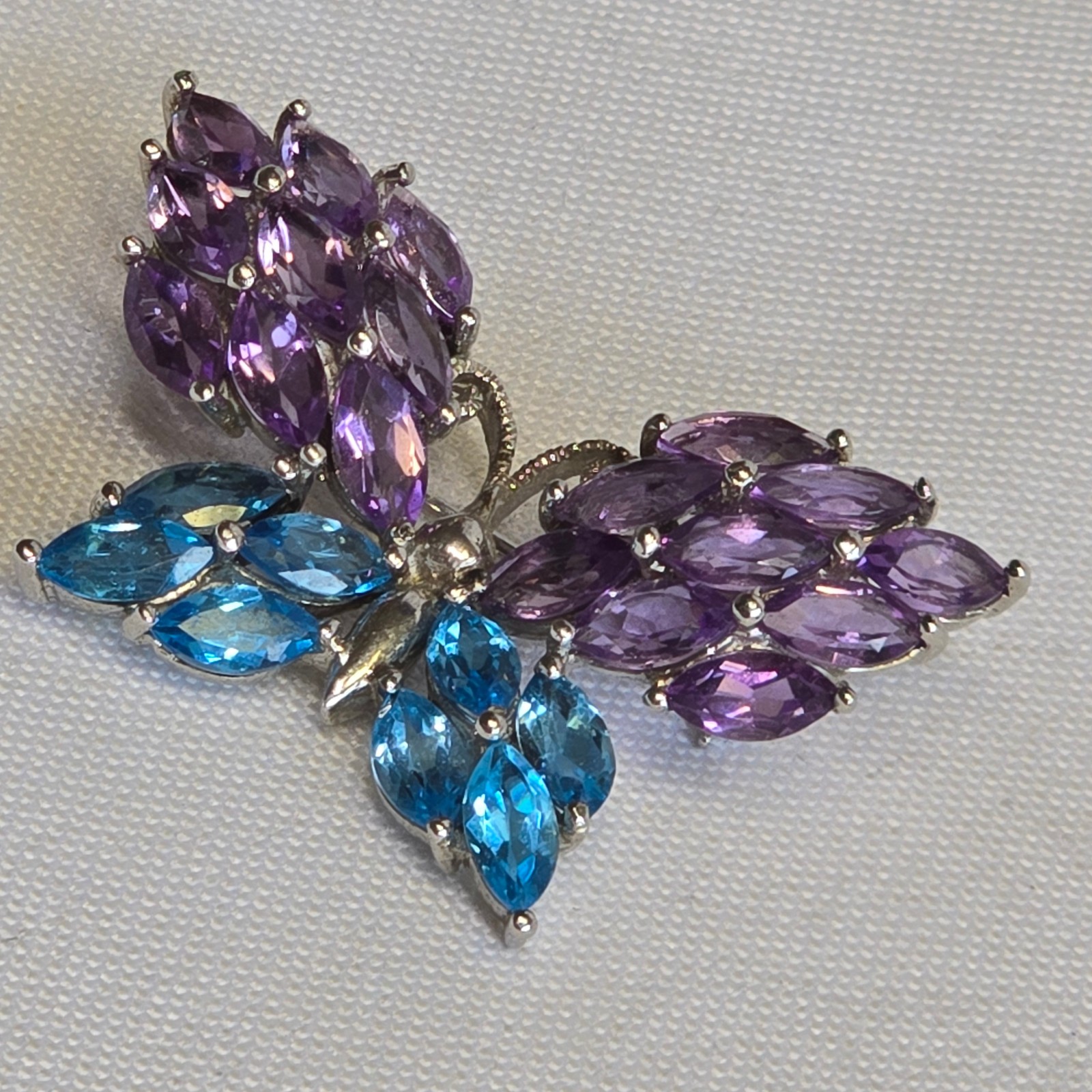 Sterling Silver Pin / Pendant Combo 13.1g Fine Jewelry Multicolor Stones *READ*